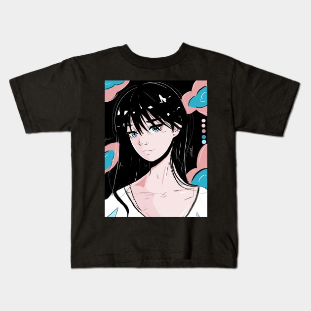 Aesthetic anime girl Kids T-Shirt by nadsu.u